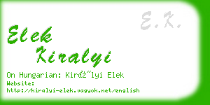 elek kiralyi business card